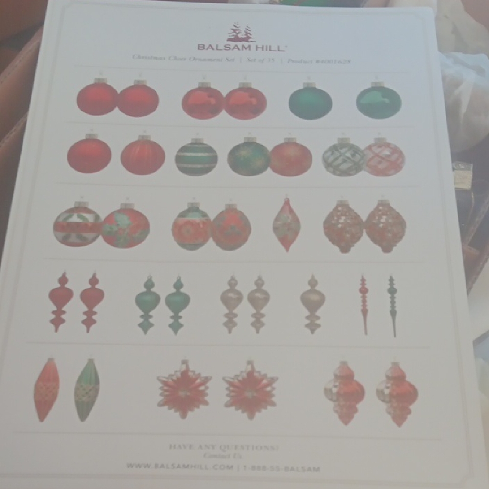 Christmas Cheer Ornament Set - Red, Green, Gold